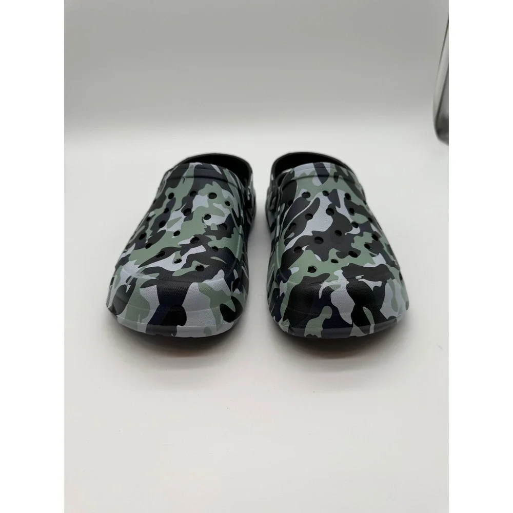 LittleLamb Kids Camo Clogs Slip On Water Shoes Green Grey Black Size‎ 35